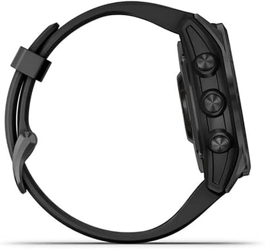 Garmin - fenix 7S Solar - Montres GPS multisports connectée haute performance - Gray avec bracelet noir - Boitier 42mm